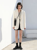 Women's Tailored Blazer Double Breasted with Notched Lapel - 5