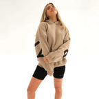 Women's Oversized Hoodie with Letter Print and Longline Fit - 8