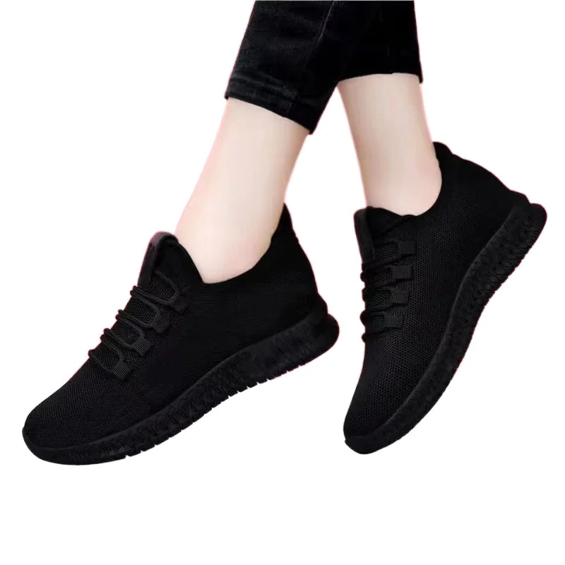 Women's Platform Sneakers with Lace-Up Front - 7