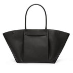 Women's Structured Tote Bag with Gold-Tone Clasp - 10