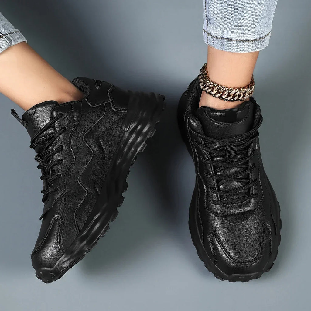 Women's Chunky Platform Sneakers with Mesh Upper - 6