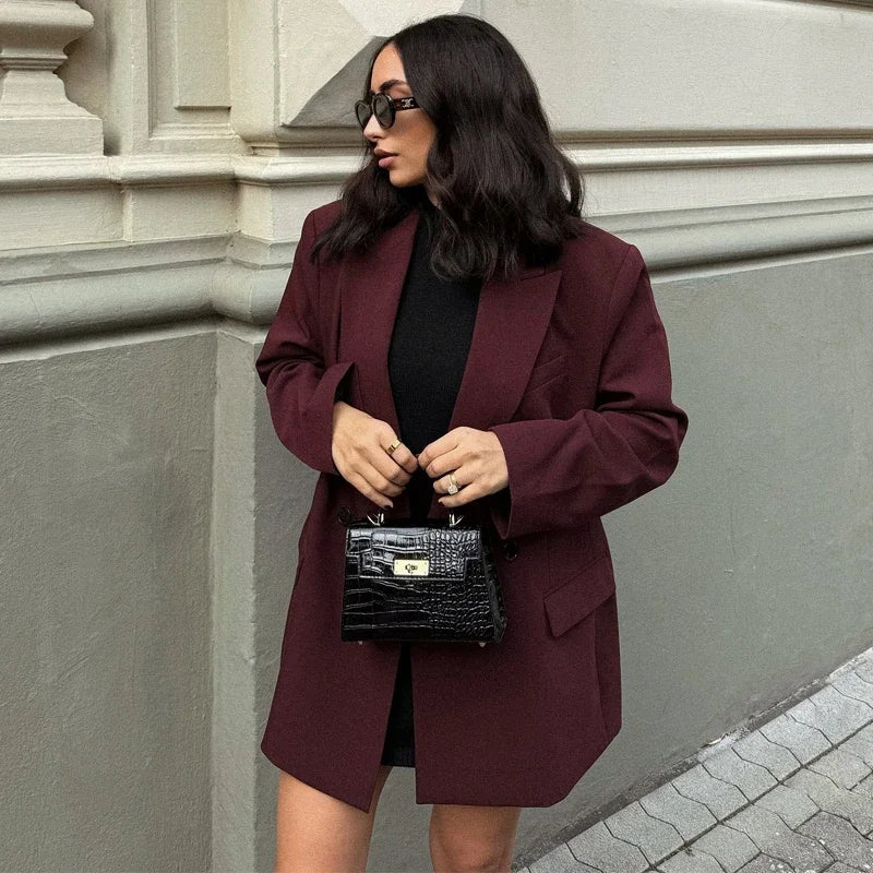 Women's Tailored Blazer Single-Breasted with Structured Fit - 6