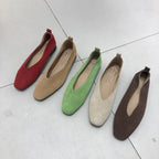Women's Square-Toe Ballet Flats with Vintage Loafer Silhouette - 6
