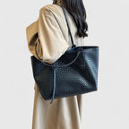 Women's Woven Tote Bag with Dual Handles - 8