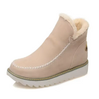 Women's Ankle Boots Slip-On with Fleece Lining and Ridged Sole - 5
