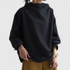 Women's Top High Neck Long Sleeve with Relaxed Silhouette - 7