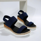 Women's Espadrille Flatform Sandals with Double Strap - 5