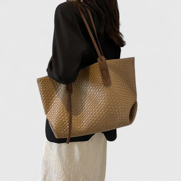 Women's Woven Tote Bag with Dual Handles - 9