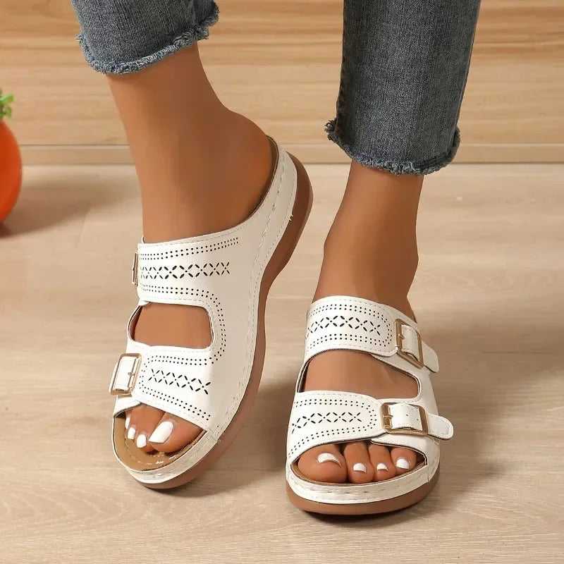 Jasmine | Adjustable Sandals - White