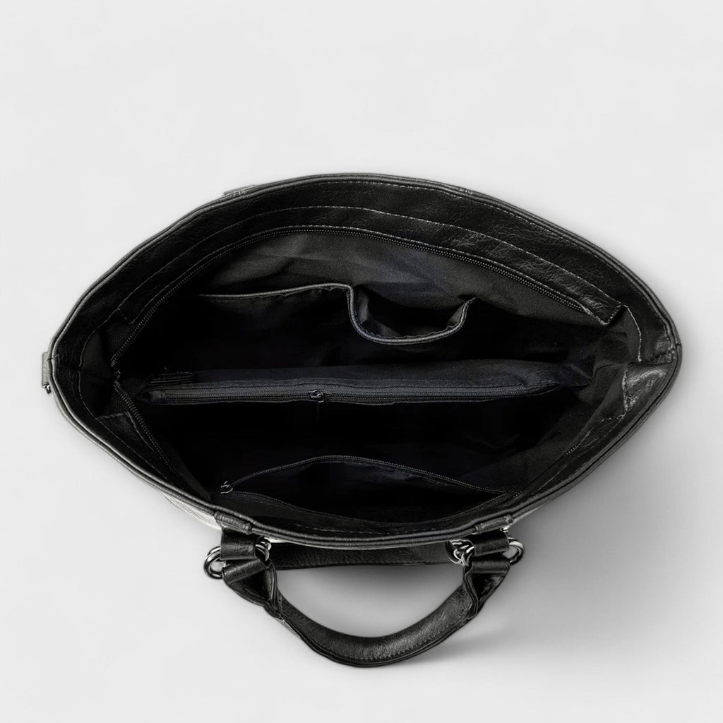 Women's Structured Work Handbag with Adjustable Shoulder Strap - 3