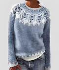 Women's Marled Crew Neck Jumper Relaxed Fit - Light Blue