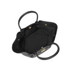 Women's Structured Tote Bag with Gold-Tone Clasp - 9