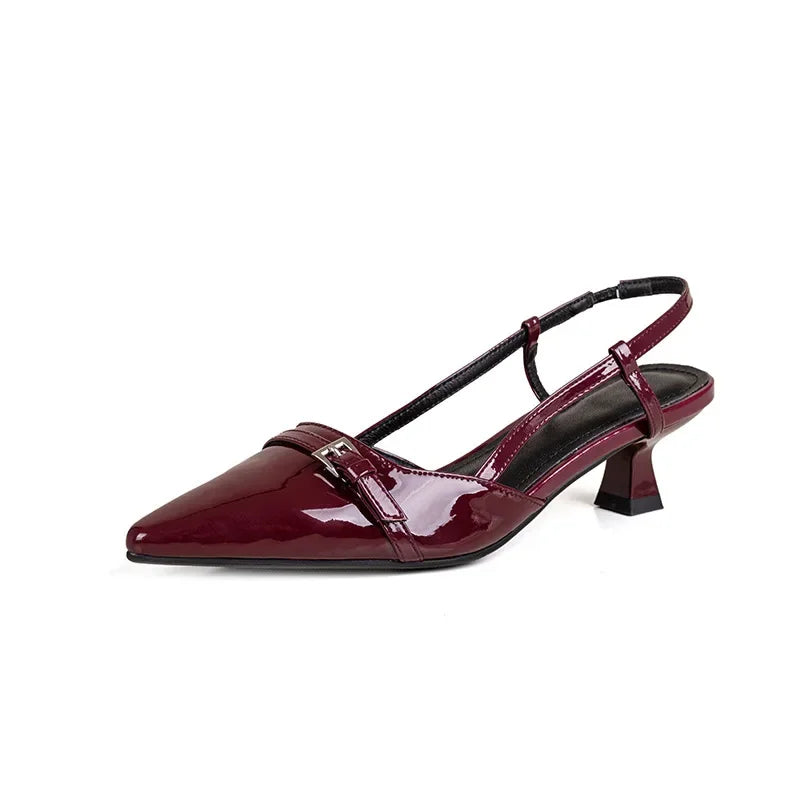 Women's Slingback Sandals Pointed Toe with Mid Heel - 8
