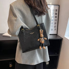 Women's Tote Bag with Detachable Bunny Charm - 6
