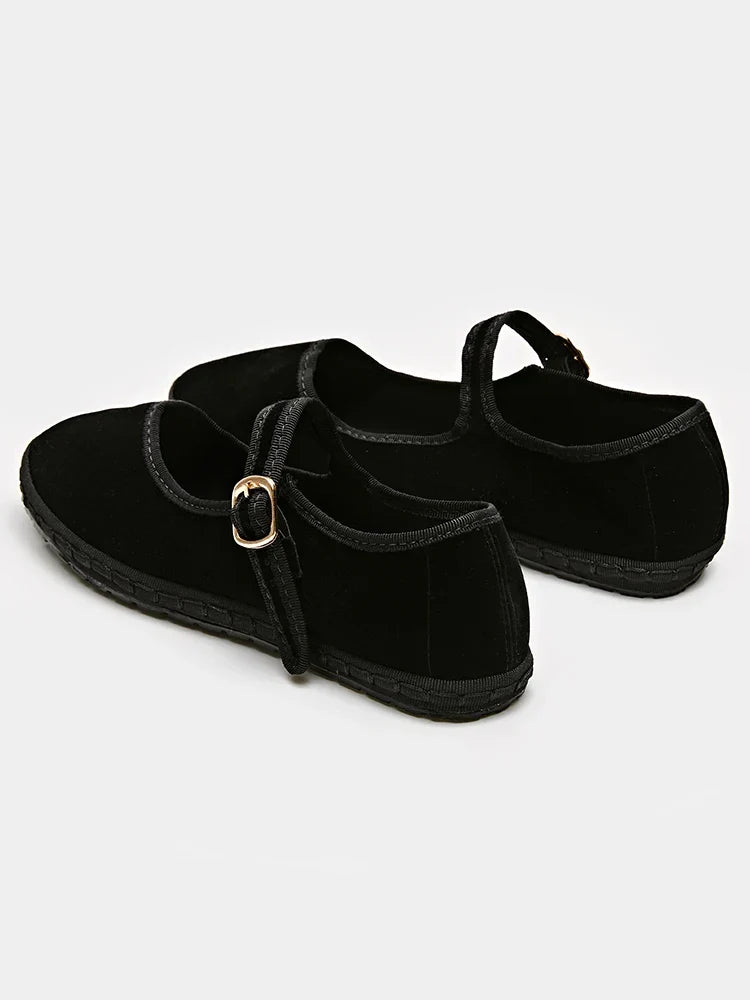 Women's Mary Jane Ballet Flats with Strap Detail - 6