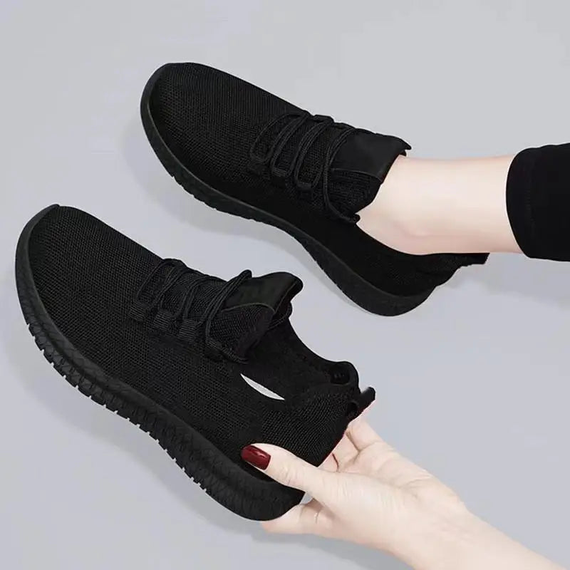 Women's Platform Sneakers with Lace-Up Front - 3