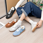 Women's Flatform Sneakers with Lace-Up Front and Panel Design - 6