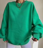 Women's Oversized Sweatshirt with City Print and Crew Neck - 6