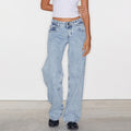 Women Wide Leg Jeans High Waist Relaxed Fit - Wash A