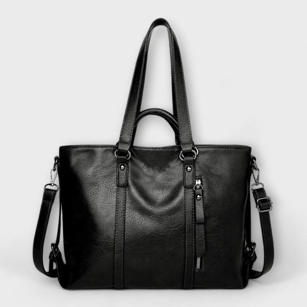 Women's Large Tote Bag with Faux Leather Finish and Twin Handles - 3