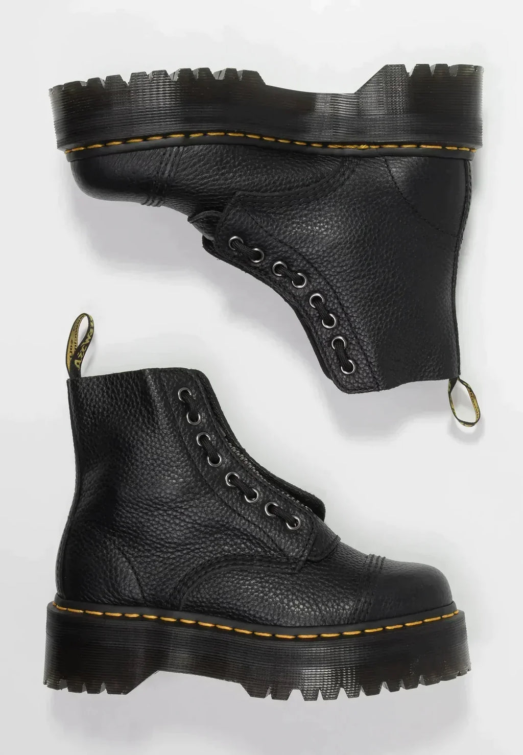 Women's Chunky Platform Boots with Zip Closure - 5