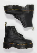 Women's Chunky Platform Boots with Zip Closure - 5