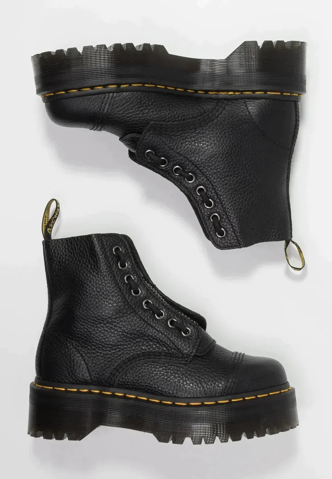 Women's Chunky Platform Boots with Zip Closure - 5