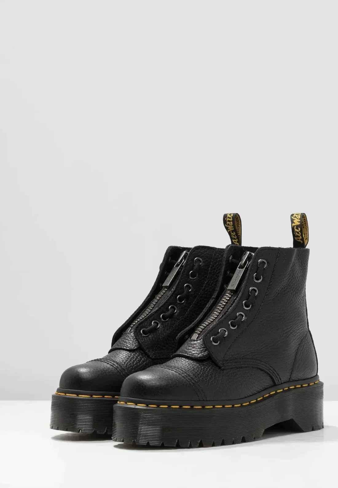 Women's Chunky Platform Boots with Zip Closure - 6