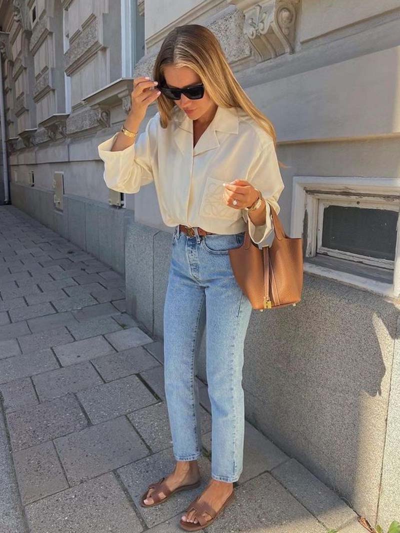 Structured Bucket Bag with Gold-Tone Lock Detail - 7