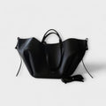 Women's Vintage-Style Tote Bag with Spacious Interior and Secure Closure - Black