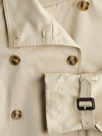 Women's Cropped Trench Coat with Double-Breasted Buttons and Belt - 8