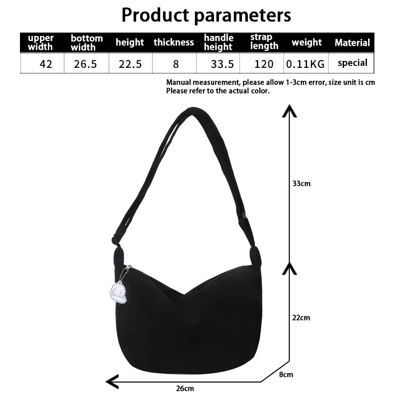 Women's Shoulder Bag with Ribbed Texture and Curved Silhouette - 6