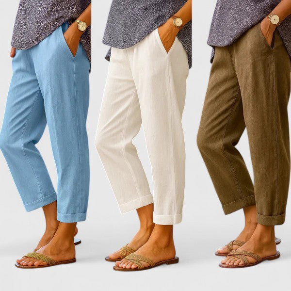 Women's Straight-Leg Trousers with Side Pockets - 6