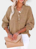 Women's Casual V-Neck Blouse - 10