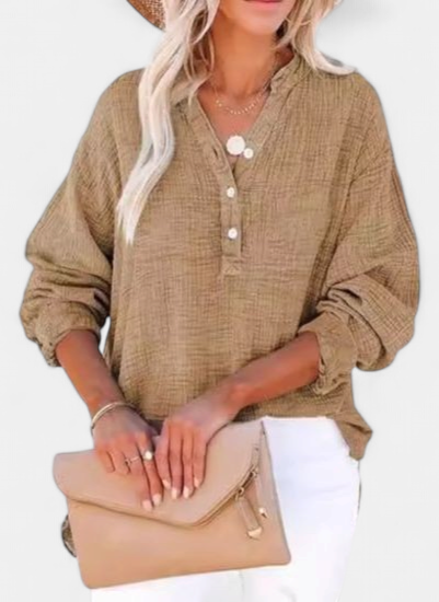Women's Casual V-Neck Blouse - 10