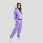 Women's Hoodie and Jogger Set Relaxed Lounge Wear - Purple