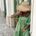 Women's Maxi Dress Long Sleeve with V-Neck and Tiered Skirt - 8