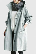 Women's Oversized Hooded Coat with Elasticated Cuffs