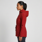 Women's Hooded Jacket with Drawstring Waist and Zip Front - 2