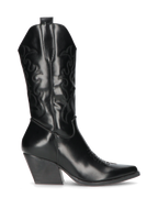 Women's Western Cowboy Boots with Embroidered Shaft and Block Heel - 2