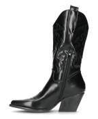 Women's Western Cowboy Boots with Embroidered Shaft and Block Heel - 3
