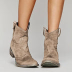 Women's Western Ankle Boots with Stitched Detailing