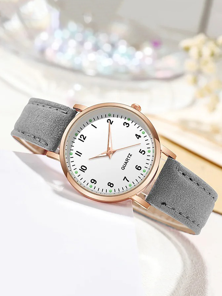 Women's Watch with Slim Strap and Round Case - 9