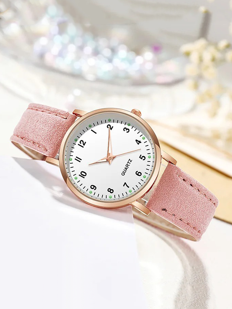 Women's Watch with Slim Strap and Round Case - 4