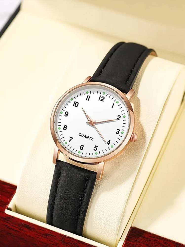Women's Watch with Slim Strap and Round Case - 5