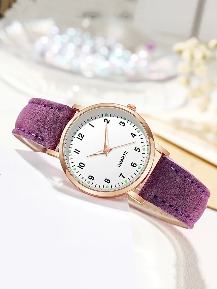 Women's Watch with Slim Strap and Round Case - 7