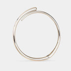 Women's Open Collar Choker Necklace with Sculpted Torque Shape - 6
