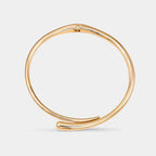 Women's Open Collar Choker Necklace with Sculpted Torque Shape - 5