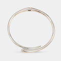 Women's Open Collar Choker Necklace with Sculpted Torque Shape - Silver