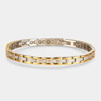 Women's Bracelet with Magnetic Clasp and Adjustable Link Chain - Silver & Gold